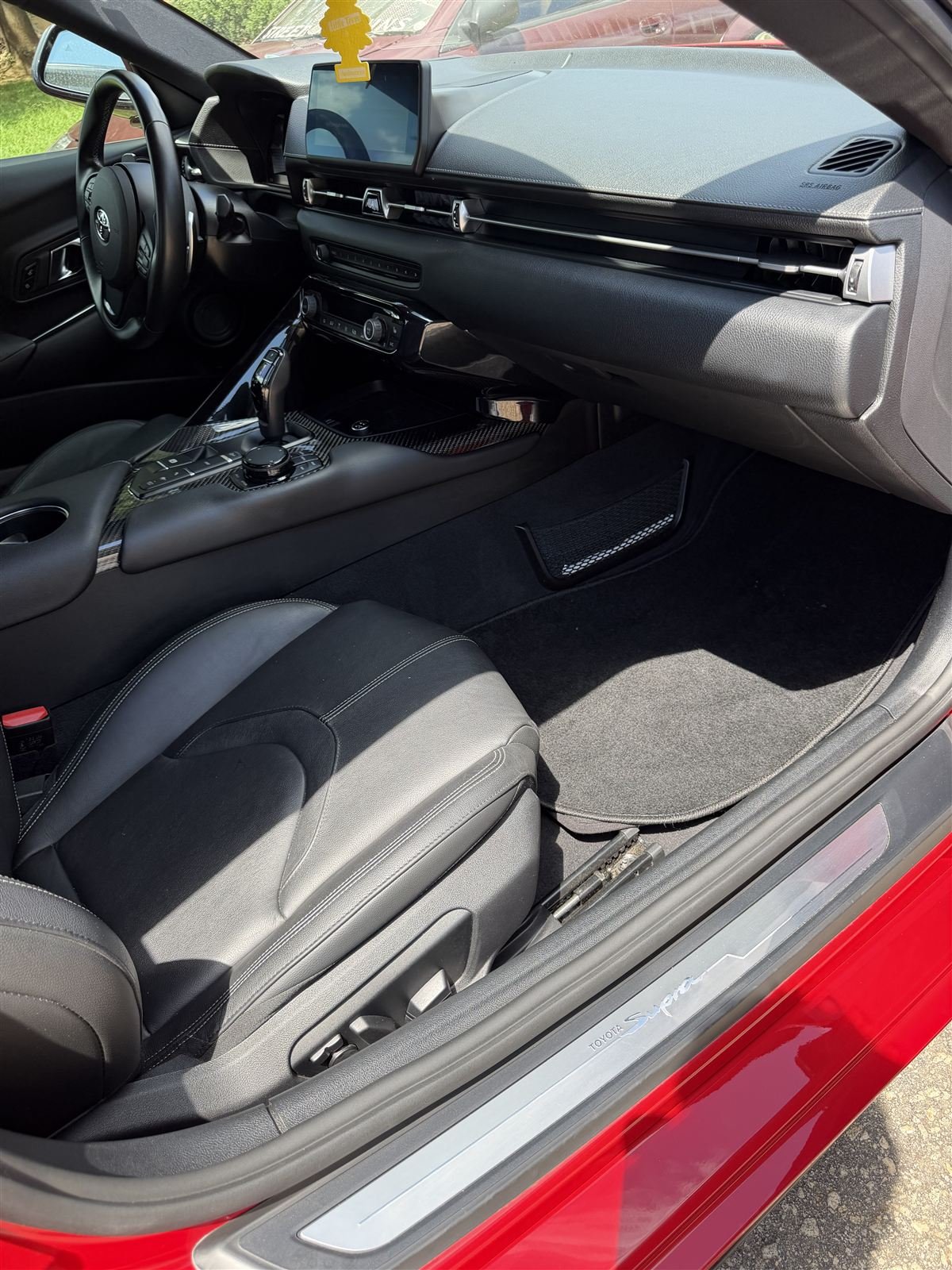 Freshly detailed vehicle interior and center console