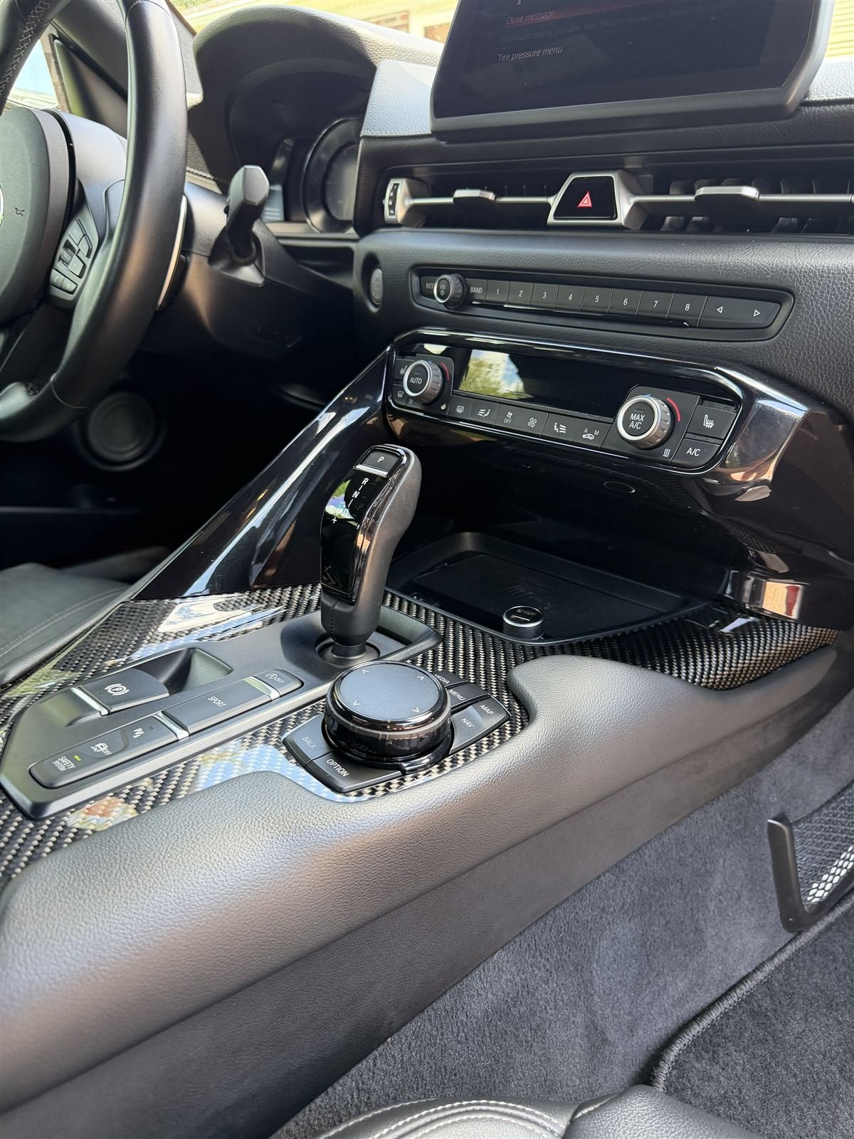 Detailed vehicle dashboard and door trim